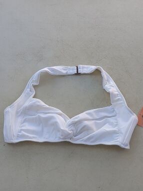 Nicolita White Twist Halter Swim Top